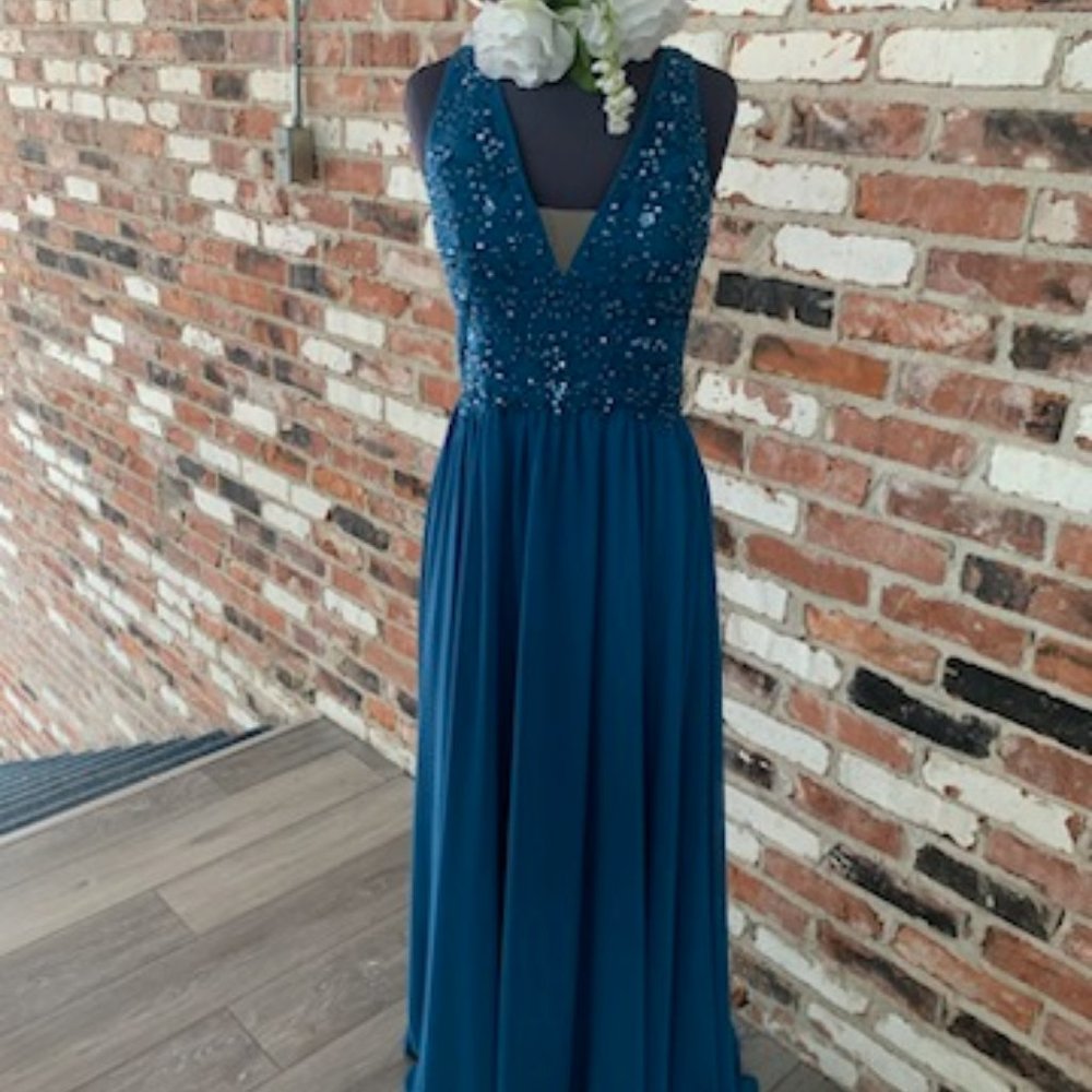 Mori Lee Bridesmaid dress style #21593 Marine, New, multiple sizes.